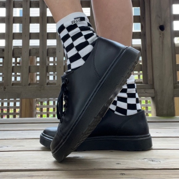 Dr. Martens Shoes - Dr. Martens Docs Dante 6 Eye Leather Shoes in Black Sneaker, Grunge Y2K 90’s